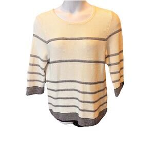 Chicos Womens Pullover Top Size 2 Nautical Resort Casual Preppy Outdoors Preppy